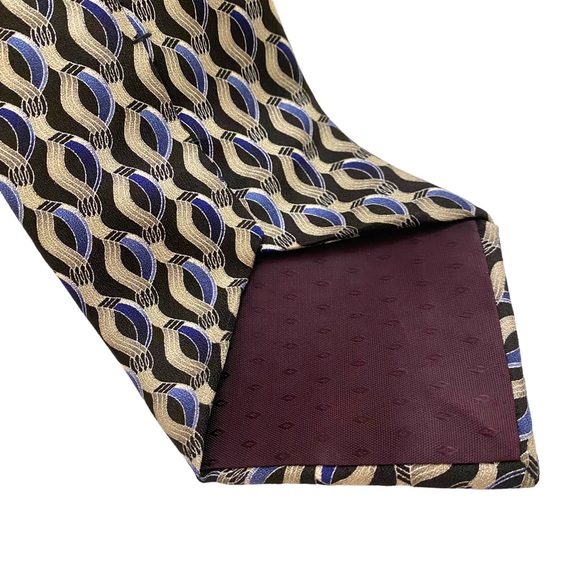 100% Silk Tie by Carlo Palazzi - Blue and Gray Design - Picture 11 of 11